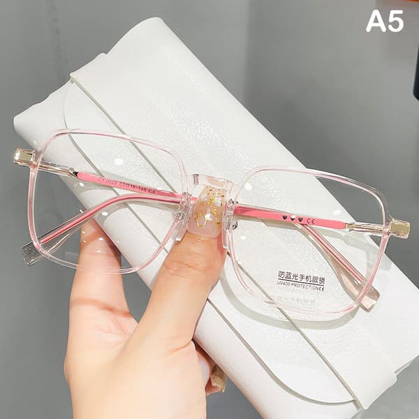Anti Blue Light Briller Kvinner Menn Stor Frame Transparent Eyeglass A2 one size
