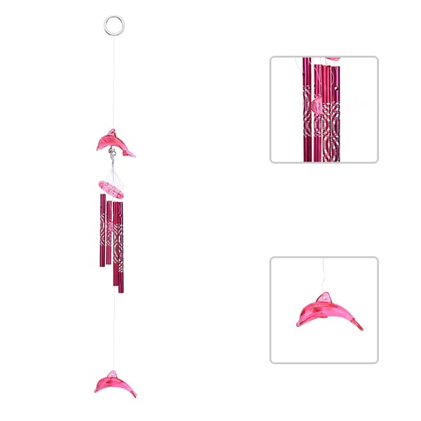 Dolphin Creative Crystal 4 metallrør Windchime Wind Chime Hom purple one size