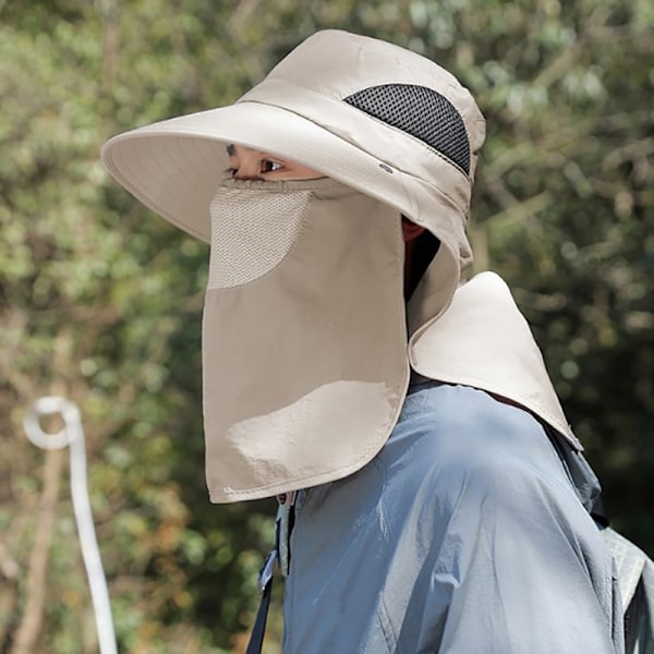 Sommar Solhatt UV-Skydd Utomhus Jakt Fiskehatt För Män Light gray