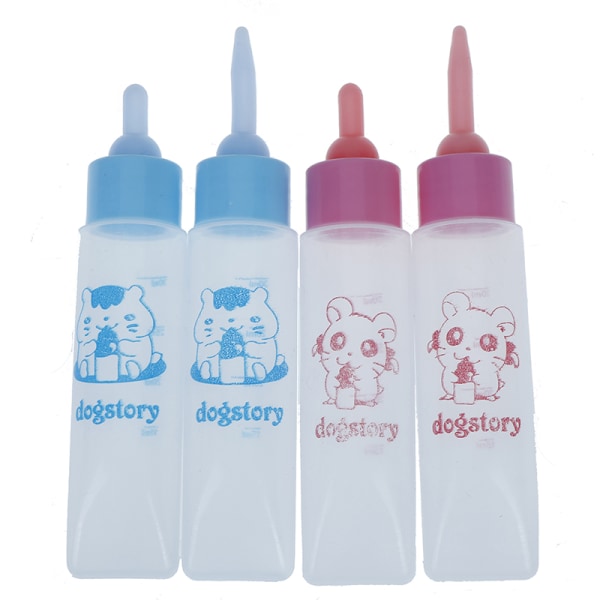 Pet Mjölkflaska 30ml Silikon Nipple Små djurfoder Hamst Pink short pacifier