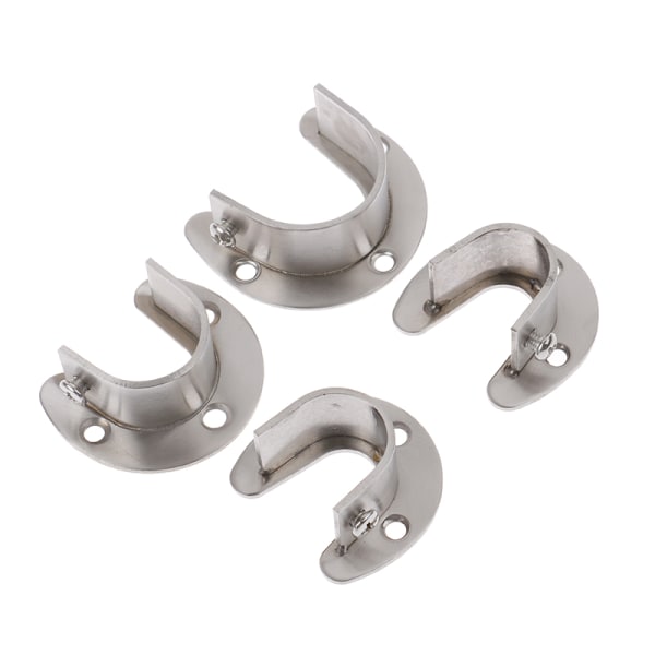 19/22/25/32 mm Garderobsfäste Rostfritt stål Stångsocket Flang Silver A4