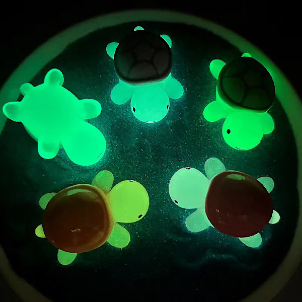 5 stk Sanrio Resin Lysende Skildpadde Mikrolandskab Fe Have 5cm