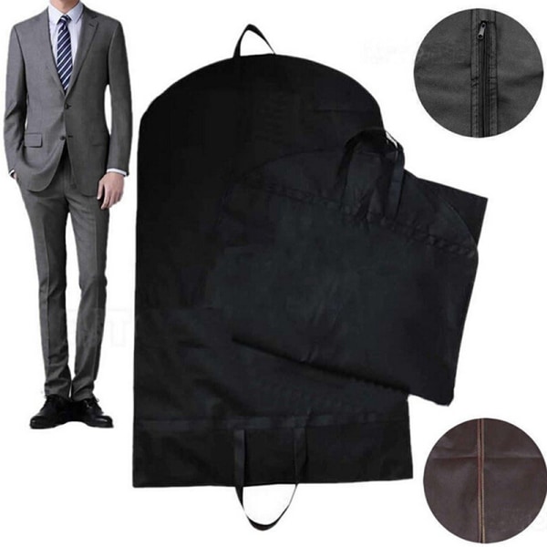 1X Suit Kjole Frakke Beklædningsgenstand Opbevaring Rejsebæretaske Cover Han coffee one size