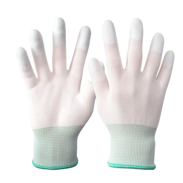 Anti Static ESD Elektroniske Arbeidshansker Pu Finger PC Antiskli White one size