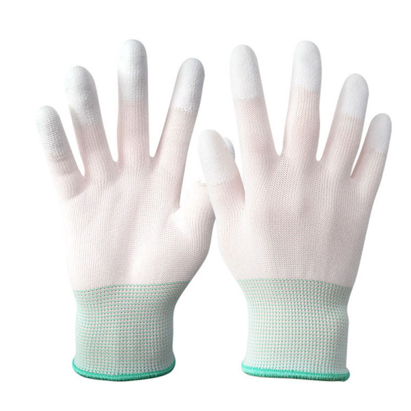 Anti Static ESD Elektroniske Arbejdshandsker Pu Finger PC Antiskrid White one size