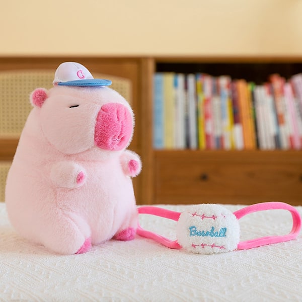 25cm myk og fluffy rosa kapybara bamse - Baseball ryggsekk fyll one size