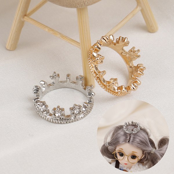1:12 Dukkehus Miniatyr Mini Metall Kronprinsesse Hodeplagg Mod Gold
