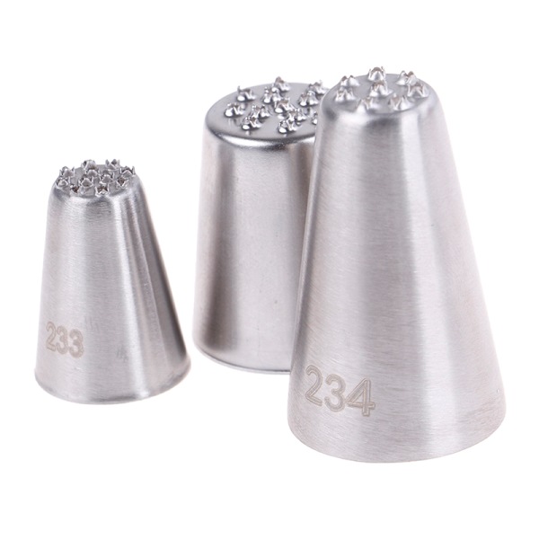 Græsbagning Udsmykning Cupcake kage glasur Piping dyser tips Silver 1 set