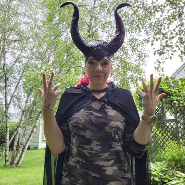 Halloween-kostym Död  Djävul Roll Röd Svart Häxa Vampyr Lon 9