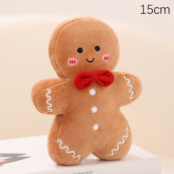 Julepynt Leker e Gingerbread Man Plysjleketøy Doll Pi brown 15cm