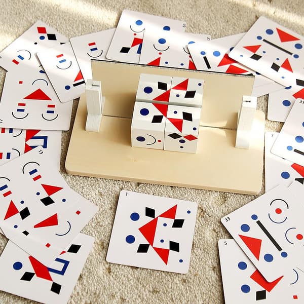 1 sett barn 3D speilbilde puslespill Montessori-spill Parish Lear Onesize