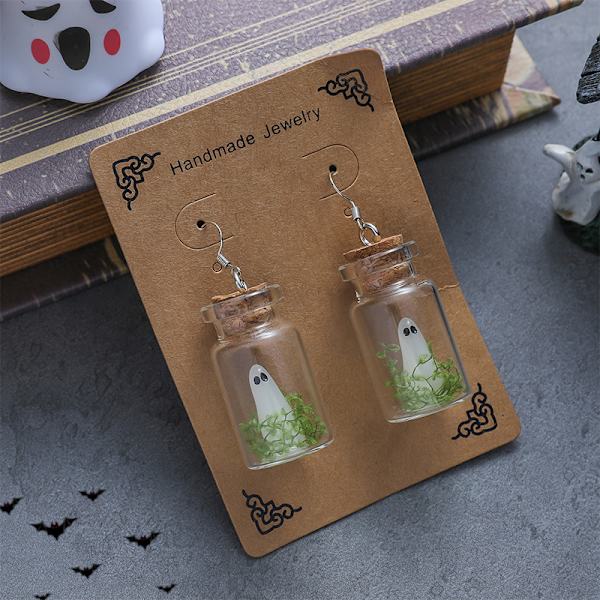 Halloween Flytande Flaska Nattlysande Spöke Halsband Örhänge A3