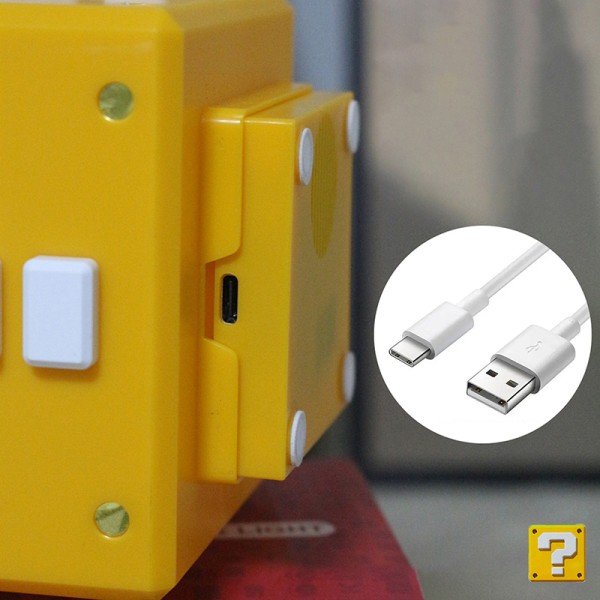 Super Mario LED -kysymysmerkki Brick Night Light USB Charging De Yellow one size