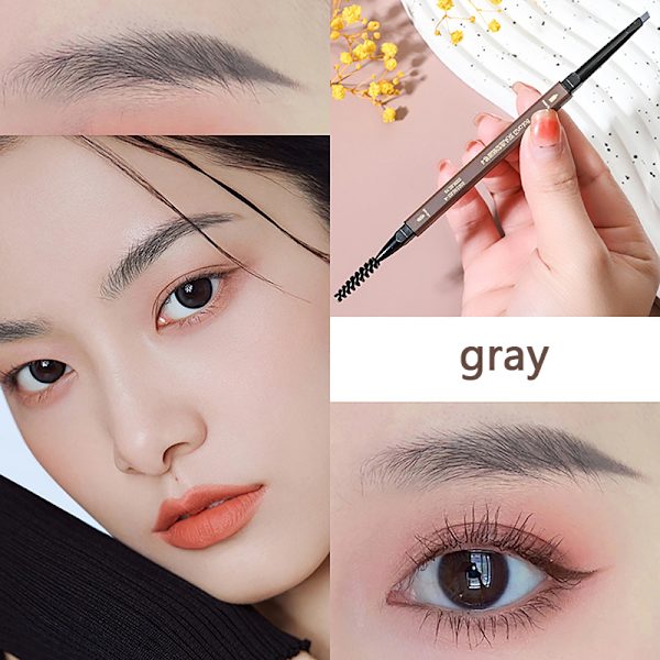 Double Head Eyebrow Pencil Waterproof Sweatproof Cosmetics Beau Gray oneszie