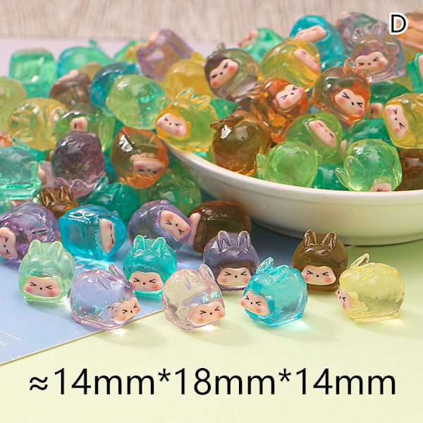 10 kpl Mini Valoisa Puutarhakoriste Resin Hahmot Miniatyyri D