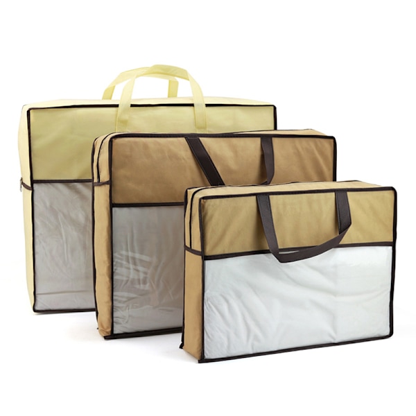 Quilt Tøjtaske Stor Kapacitet Dyne Tæppe Sorteringsposer Fugtig Beige M