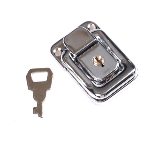 J402 Kaappilaatikon neliömäinen lukko avaimella jousisalvan salpakytkin Silver 0
