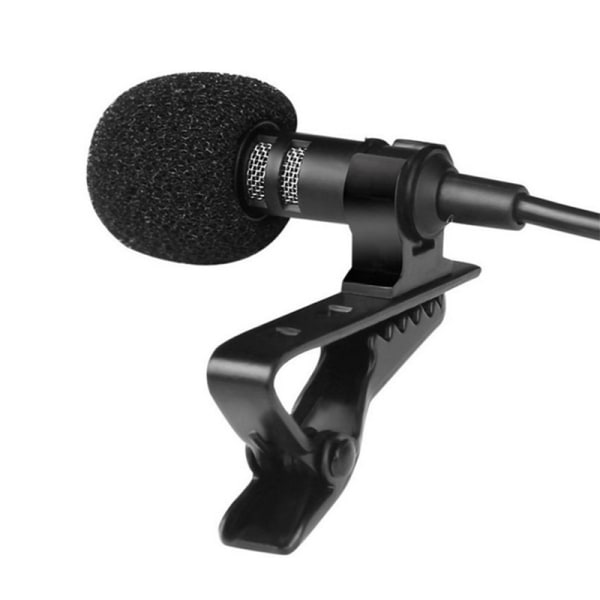 3,5 mm Omnidirektionel mikrofonclip Bærbar mikrofon 1,5m Black onesize