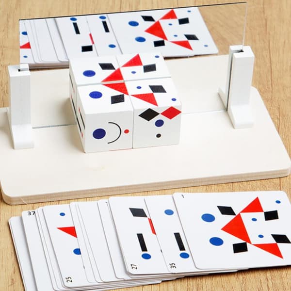 1 sæt børns 3D spejlbilledpuslespil Montessori-spil Parish Lear Onesize