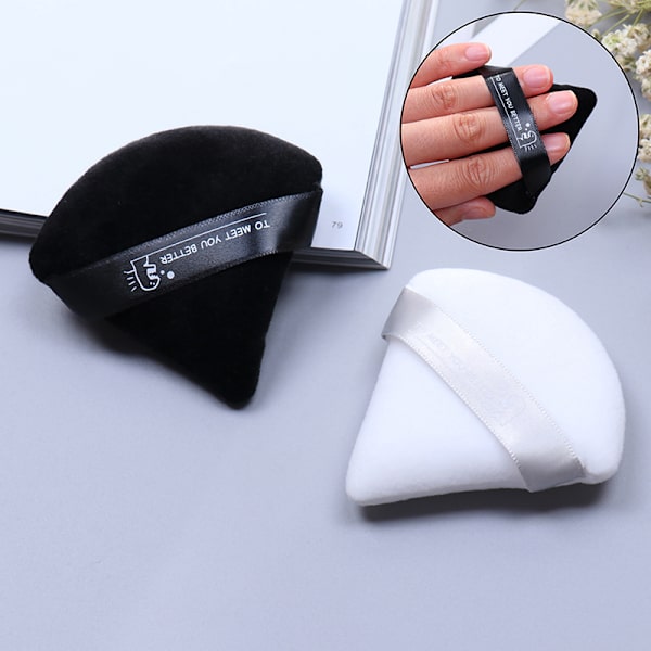 Mini Triangle Velvet Facial Face Puff Kosmeettinen meikki Cotton Sa Black One Size