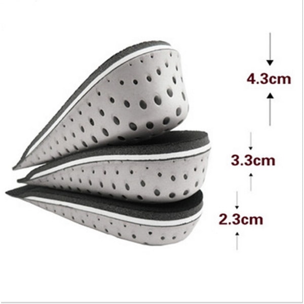 Unisex pohjallinen Heel Lift Insert kenkäpehmusteen korkeutta lisäävä tyyny Gray 2.3cm