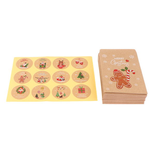 48 stk Christmas Kraft papirposer Xmas Favor Candy Cookie Gift W Multicolor 12.5*8*3.5cm