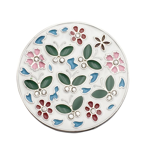 Vikbar väska handväska krok handväska väska blomform metall väska tabl White 1pcs