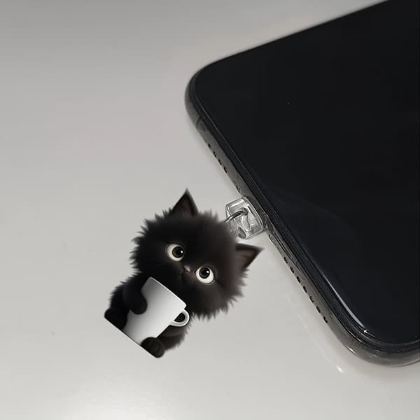 Eläinpuhelimen pölysuoja akryylitarvikkeet koristelu pölysuoja E For iPhone