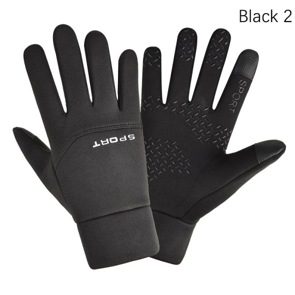 Vintervarme handsker Skridsikre Full Finger Touch Ridehandsker Wi Black B