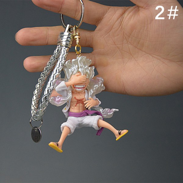 Action One Piece nøkkelring 3D PVC Luffy Zoro Sanji figurmodell Multicolor 2#