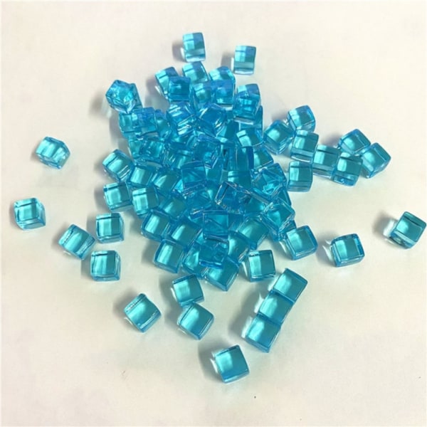 50 kpl / set 8mm kirkas kuutio värikäs kristalli neliökulmainen Transpa Light Blue 50pcs