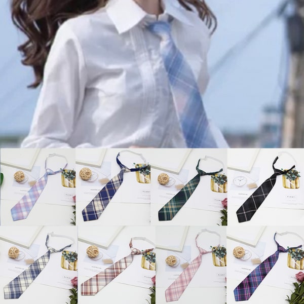 Skjorta Slips Dam College Style JK Pläd Uniform Avtagbar C A5 one size
