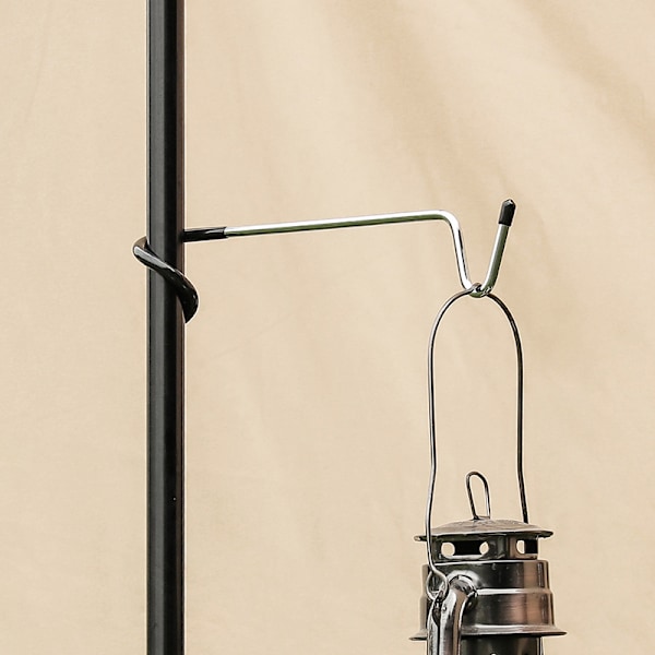 Metallstångskrokar Universal Camping Utomhus Picknick Lykta illum Black