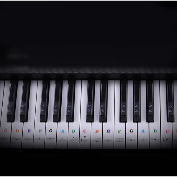 Näppäimistö Piano Musta Irrotettavat Piano- ja Näppäimistötarrat Multicolor
