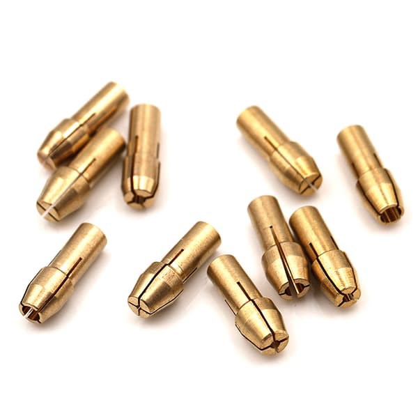 10 stk messing borepatron spændetang bits 0,5-3,2 mm 4,8 mm skaft til r Yellow One Size