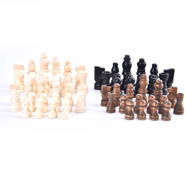 32 stk træskakstykker Komplet Chessmen International Word black 2in