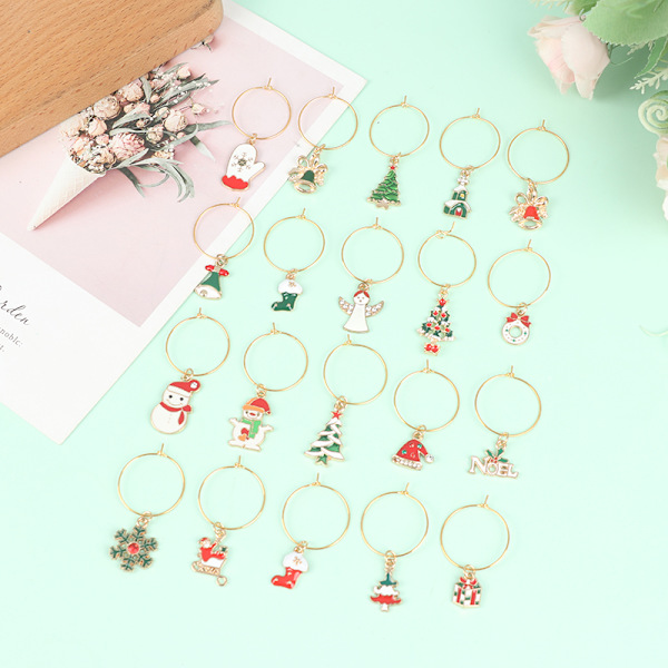 20 kpl Jouluviinilasimerkit Holiday Drink Marker Charms Onesize