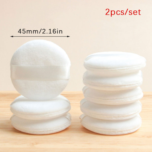 2 stk Myk ansiktsskjønnhetssvamp Puff Pads Face Foundation Cosmet White 45mm