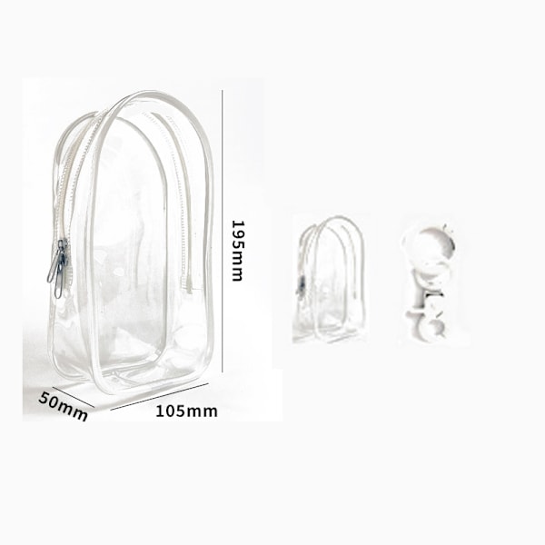 1 st Transparent PVC Skyddande Fodral Nyckelring Väska Förvaringsfodral A2