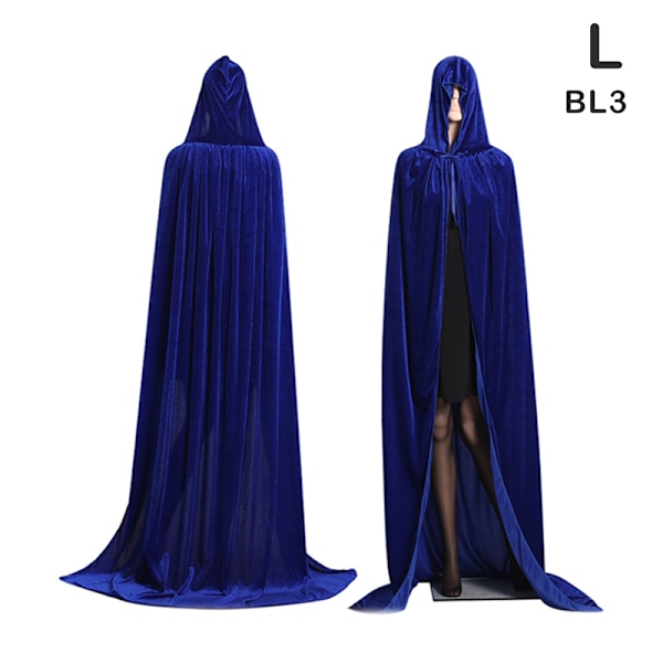 Middelaldersk Vampyr Fløyel Hette Kappe Lang Robe Heks Kapper Hall 3
