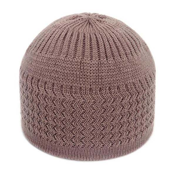 Avslappet strikket muslimsk menns bønnhatt Vinter varm beanie lue I Khaki