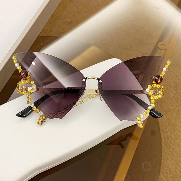 Luksus Diamond Solbriller Kvinder Brand Vintage Briller Gray One size 3e0a | Gray | One size Fyndiq