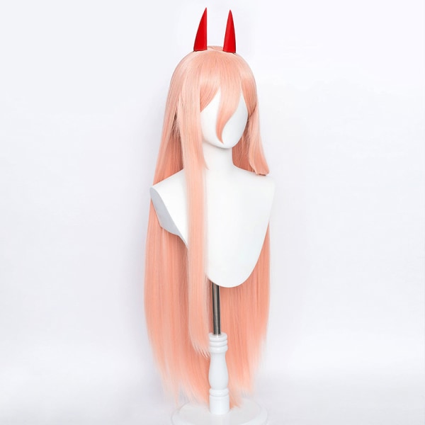 Anime Chainsaw Man Makima Power Cosplay Peruk Lång Orange Rosa Pa Orange One Size