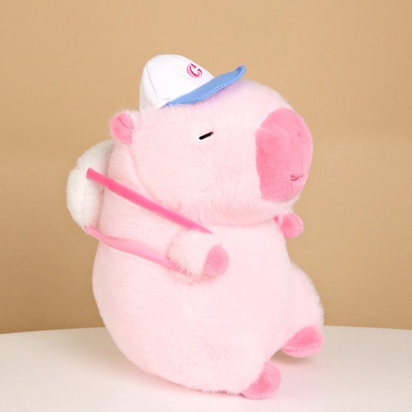 25cm myk og fluffy rosa kapybara bamse - Baseball ryggsekk fyll one size