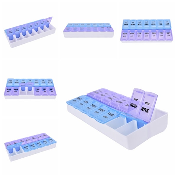 Hot Rea 7 Day Weekly Pill Medicin Box Holder Förvaring Innehåll Multi One Size