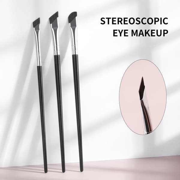 3 st uppgraderad Blade Eyeliner Brush Ultra Thin Fine Angle Flat De one size