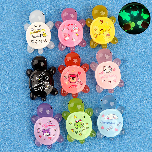 5 stk Sanrio Resin Lysende Skildpadde Mikrolandskab Fe Have 5cm