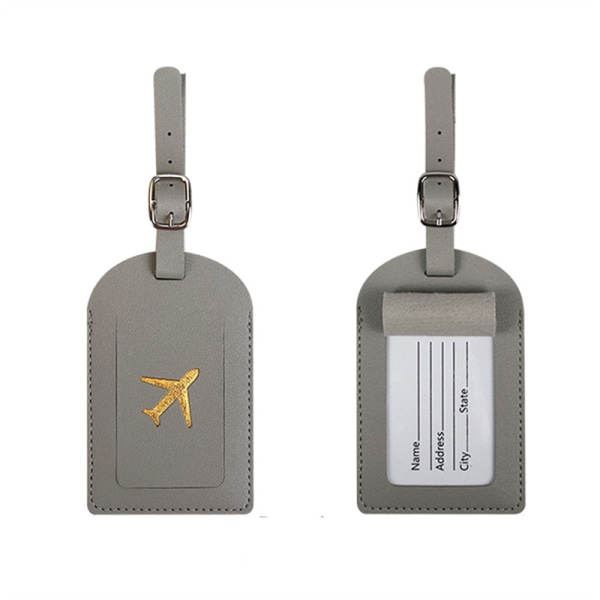 Enkel passholder og bagasjemerke Lær reisesett Kupp Gray C7