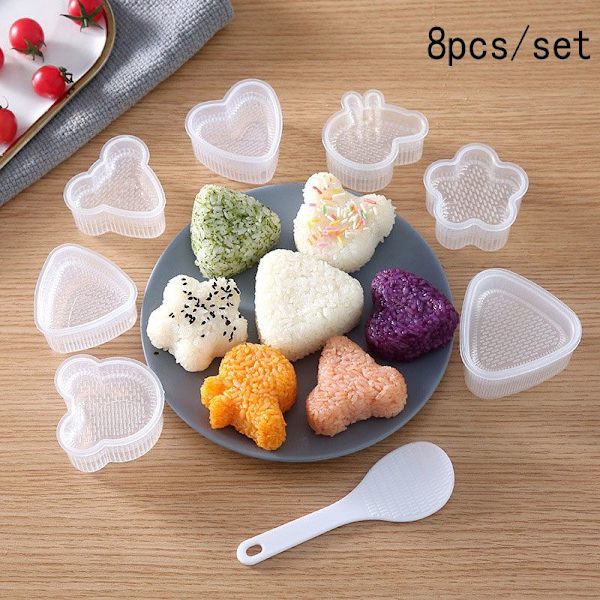 Sarjakuvan muotoinen riisipallosetti Set Sushi- mold riisipallo 8PCS/SET