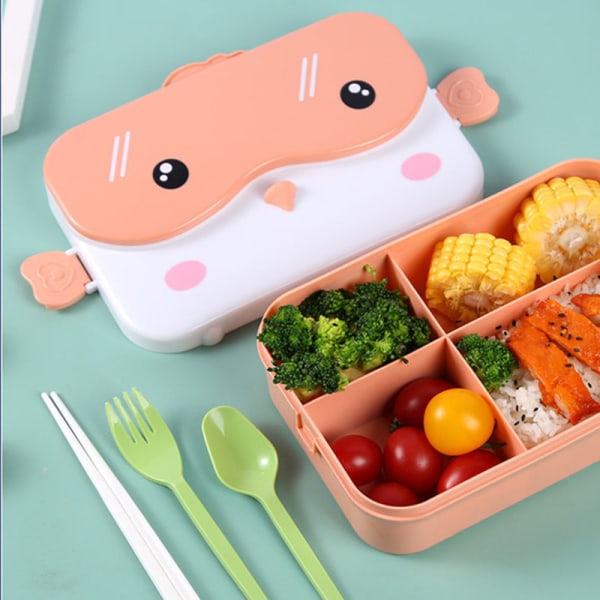 Skolebarn Bento lunsjboks rektangulær lekkasjesikker plastanime Pink onesize